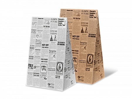 Однослойный пакет с прямоугольным дном с дизайном &quot;Газета&quot;